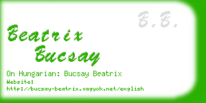 beatrix bucsay business card